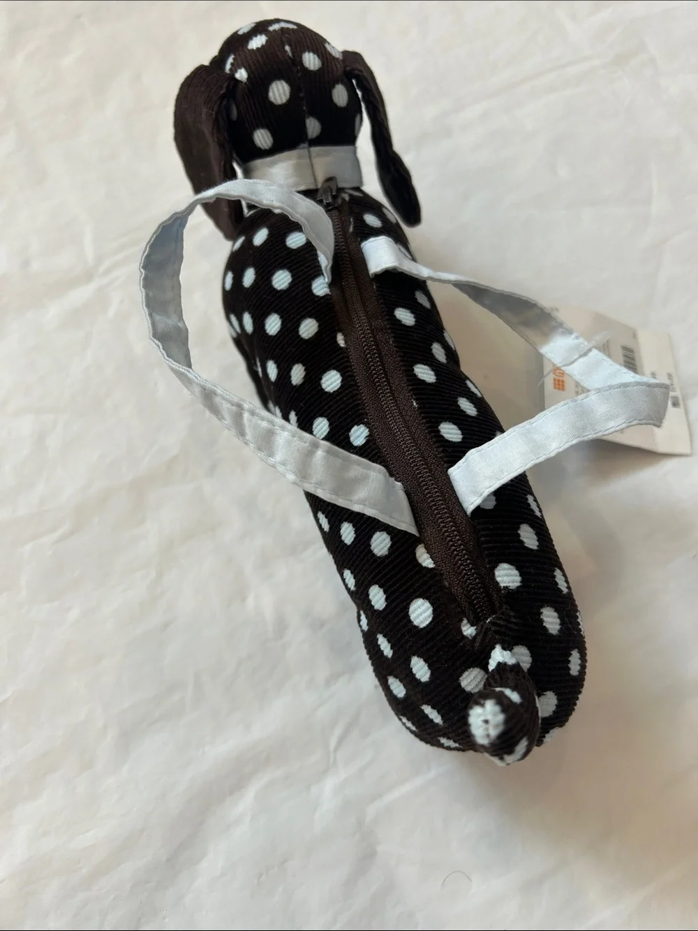 Gymboree Black and Baby Blue Polka Dot Dachshund Wristlet Bag